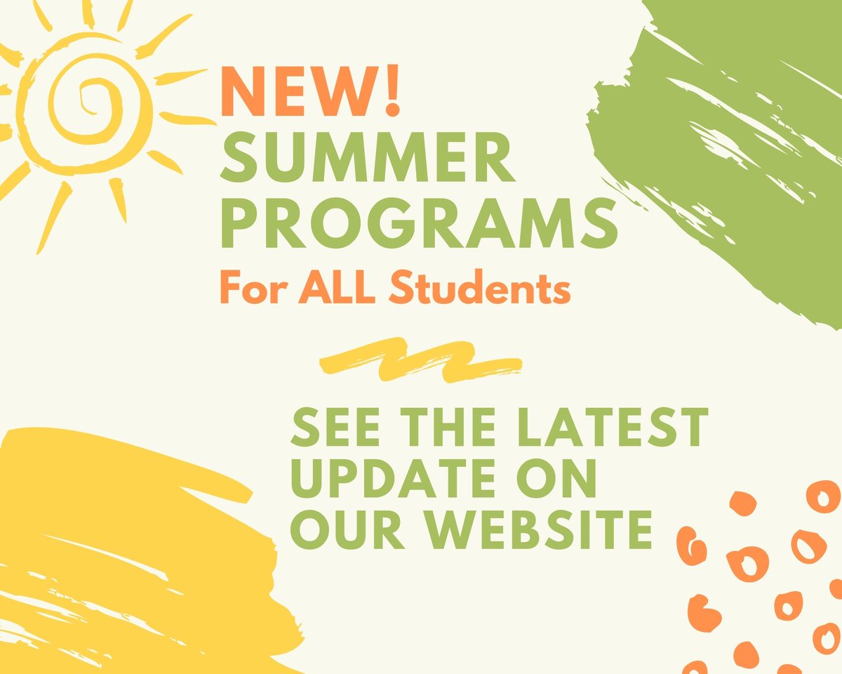 Please read the latest update about our summer program offerings here: ow.ly/ZYUx50EW3f4
