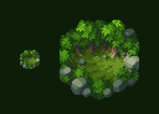 Anokolisa's tweet photo. #pixelart Forest #Hexagonal Tile https://t.co/1e8qyRDThF