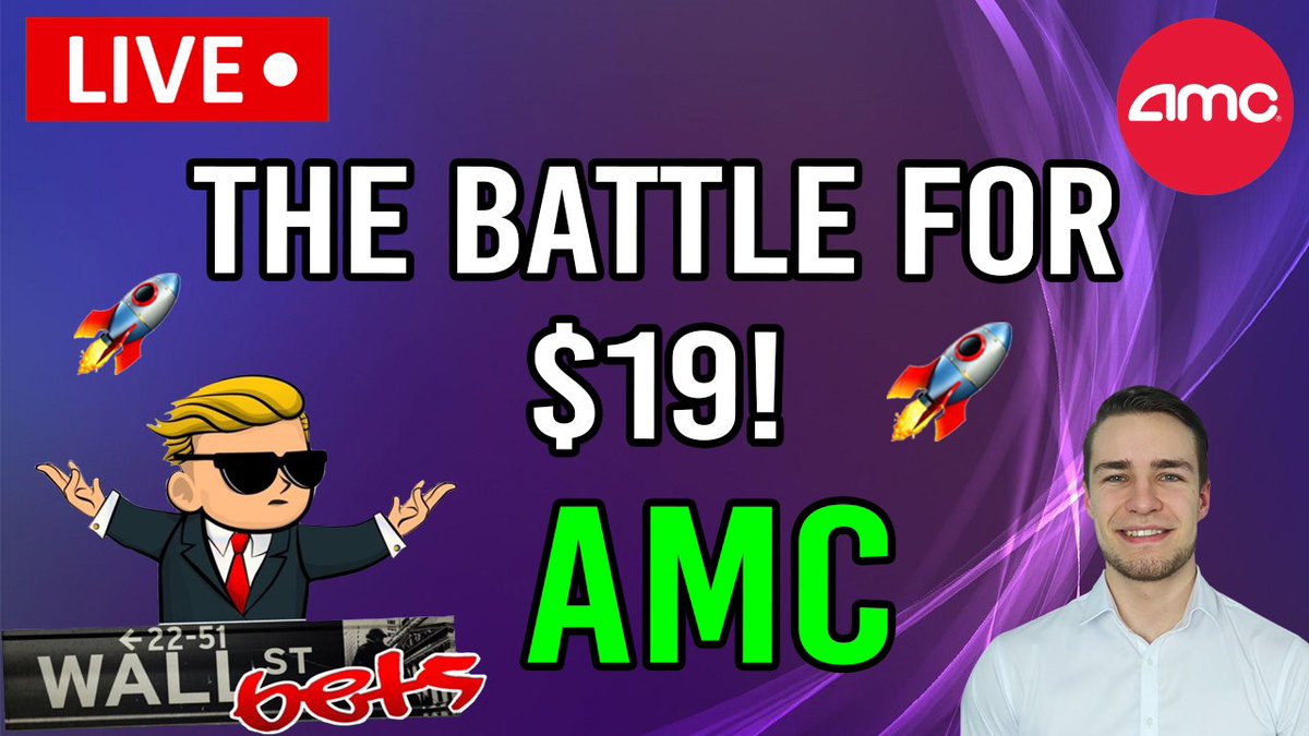 Thomas_james_1's tweet photo. AMC - The Battle for $19! - Live Now! - https://t.co/hoT0auSd1Y - #amc $amc #amclive $gme #gme #AMCSTRONG #AMC100K #AMCSqueeze #GMESQUEEZE #GMEARMY #NOTAPENNY https://t.co/RVPeCmGlZe
