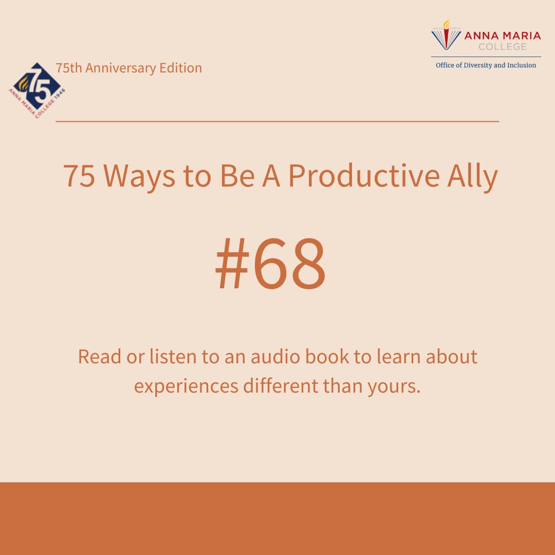 AMC_Inclusion's tweet photo. Here’s #68 of our 75 Ways to Be A Productive Ally Challenge. We hope you have joined our challenge to step up and step into being an ally for equity, racial and social justice!!! #amc75 #amcats #goamcats #amcatnation #amcats2024 #amcats2023 #amcats2022 #amcats2021 #amcats2025 https://t.co/Aj0I77riv1