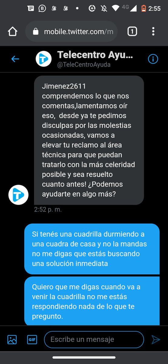 jimenezcp10's tweet photo. @TeleCentroAr @TeleCentroAyuda  este es el servicio nefasto que ofrece telecentro una estafa dónde pagas un servicio que no te brindan y dónde se escudan atrás de un msj automático dan vergüenza no contraten este servicio. https://t.co/IkboVOge0e