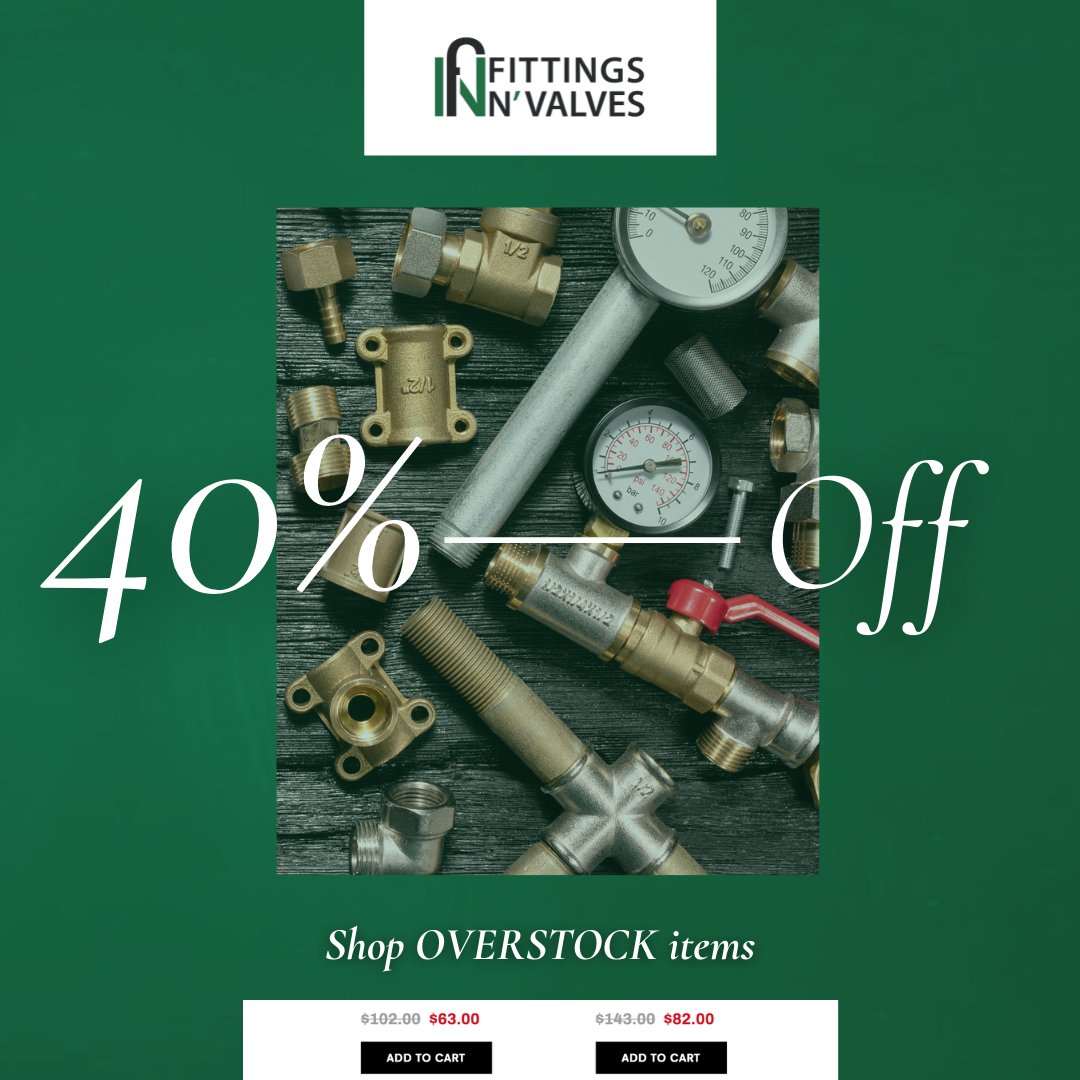 Our over-stock items are flying off the shelves at prices of  40% off and more! Once these items are sold, they are unfortunately gone. Hop on our website to view some deals for your next project or job.

fittingsnvalves.com/collections/ov…

#copper #copperfittings #worldplumbers #plumblife