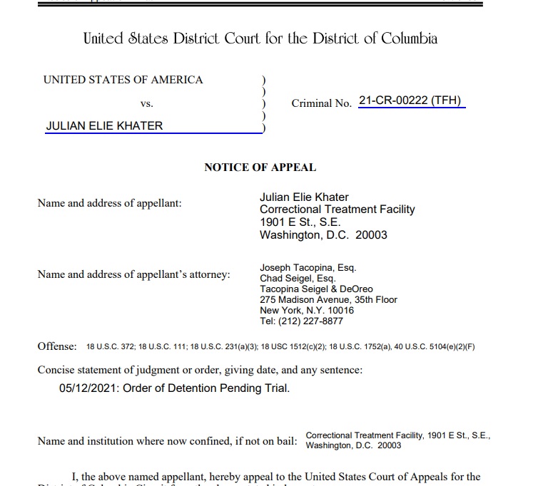 MacFarlaneNews's tweet photo. ALERT: Julian Khater, the US Capitol riot defendant accused of chemical spray assault on fallen Capitol Police officer Brian Sicknick, is appealing his pretrial detention to DC Court of Appeals
This has worked for some other Jan 6 defendants https://t.co/tqVwTyRawe