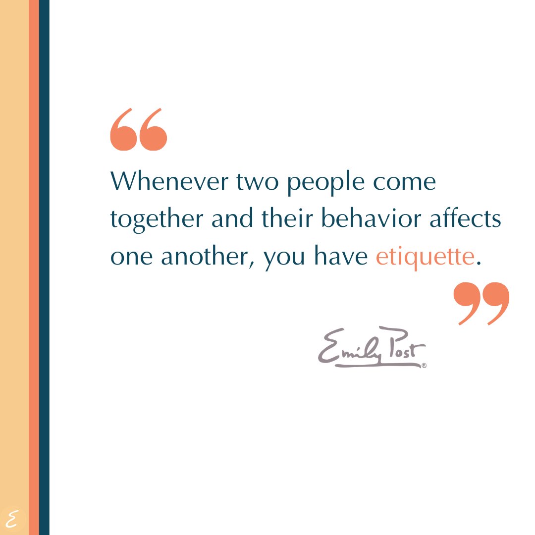 EmilyPostInst's tweet photo. The personal side of etiquette. https://t.co/f1LrjD1ryb