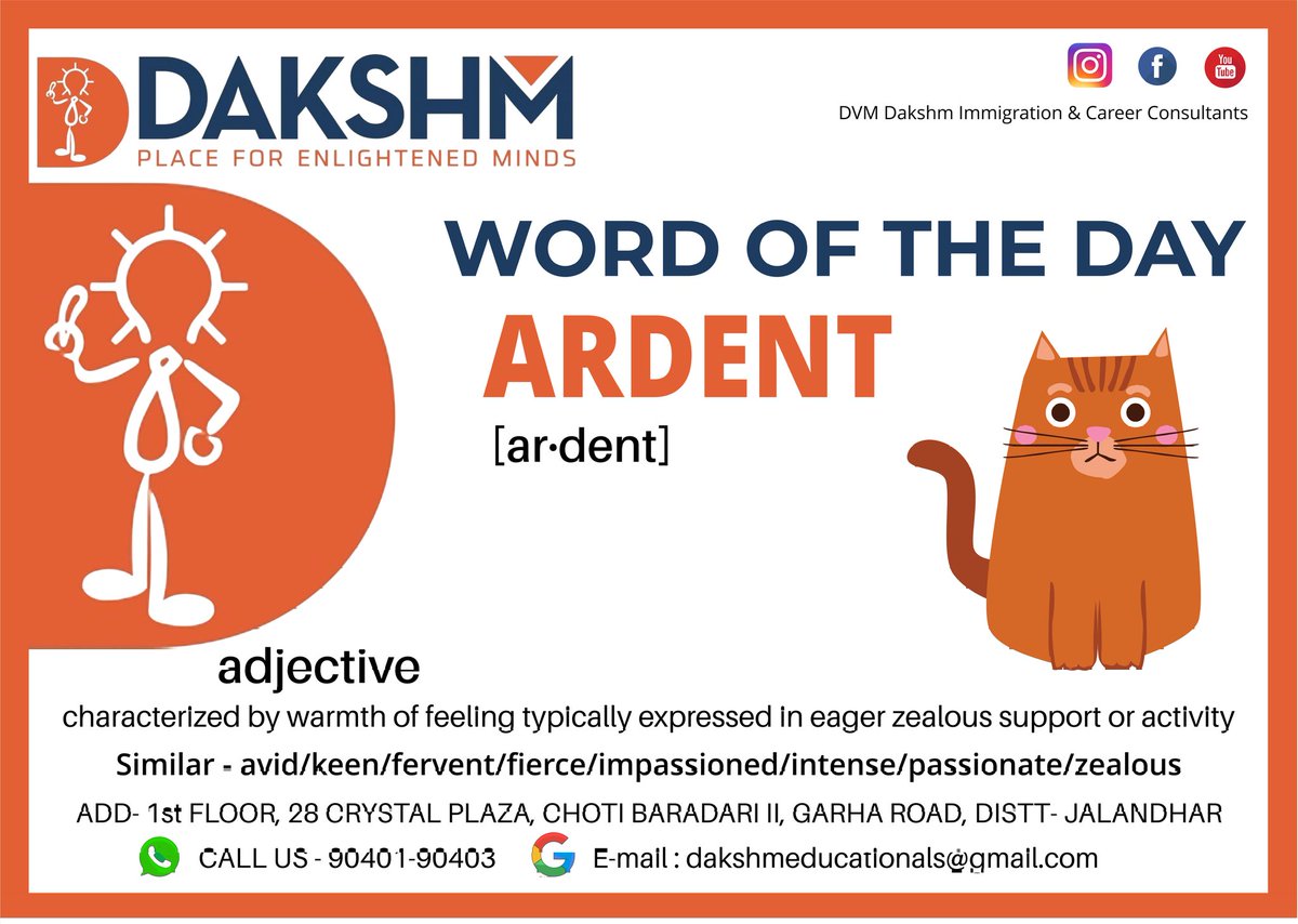 dvmdakshm's tweet photo. WORD OF THE DAY 
#wordoftheday #studyoverseas #studentvisa
#overseaseducation #studygram #australia #studyvisa
#scholarship #highereducation #ielts #immigration #dvmdakshm #dakshm #dakshmeducationals  #dvmdakshmimmigrationandcareerconsultants #jalandhar #StudyAbroadConsultants https://t.co/7fsUGiO7Al
