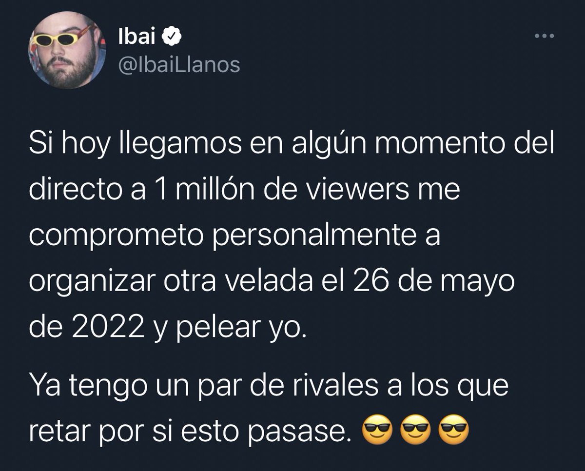 IbaiLlanos's tweet photo. Habrá pelea el 26 de mayo de 2022. https://t.co/CspPTsgAIM