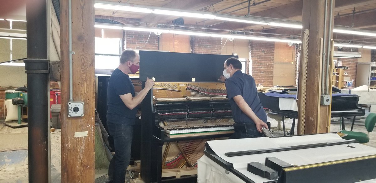 MasonHamlin's tweet photo. What's happening at the historic Mason &amp; Hamlin piano factory today? #handbuilt #madeinusa #piano https://t.co/OXnQmL4i5Y