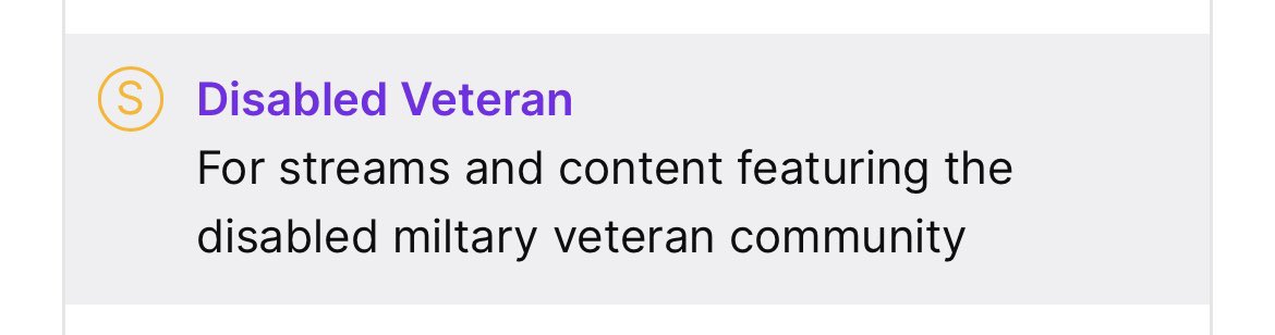 WickedVetGaming's tweet photo. @Twitch has no added #Veteran and #DisabledVeteran to the Tags.

Also not requiring Verification so expect some "Stolen Valor" to happen.

Continue to find and interact with as many of your Fellow Veteran/Active Duty Brothers and Sisters as much as possible! https://t.co/HRg1Qb0SIr