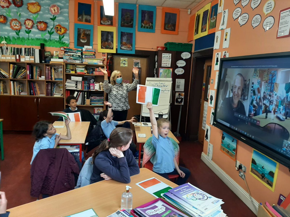 cappabue's tweet photo. We had such fun today being interviewed online by Nick Simons for Norwegian children's television @tv2skole about our recent @eurovision Schoolovision success with We Create Magic 🇮🇪🇧🇻🇮🇪 https://t.co/fRDAwFnmNM