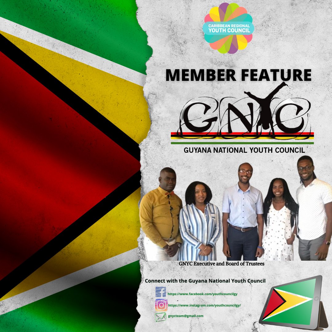 cariyouth's tweet image. 𝗖𝗥𝗬𝗖 𝗠𝗲𝗺𝗯𝗲𝗿 𝗙𝗲𝗮𝘁𝘂𝗿𝗲 : 𝗚𝘂𝘆𝗮𝗻𝗮 𝗡𝗮𝘁𝗶𝗼𝗻𝗮𝗹 𝗬𝗼𝘂𝘁𝗵 𝗖𝗼𝘂𝗻𝗰𝗶𝗹🇬🇾🇬🇾 
We 𝘬𝘪𝘤𝘬 𝘰𝘧𝘧 𝘰𝘶𝘳 𝘔𝘦𝘮𝘣𝘦𝘳 𝘍𝘦𝘢𝘵𝘶𝘳𝘦 𝘸𝘪𝘵𝘩 𝘯𝘰𝘯𝘦 𝘰𝘵𝘩𝘦𝘳 𝘵𝘩𝘢𝘯 𝘎𝘶𝘺𝘢𝘯𝘢  
#CRYC101 #memberfeature #guyananationalyouthcouncil