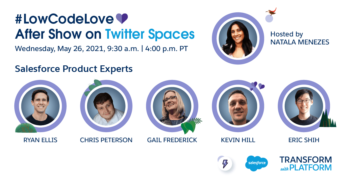 SalesforceforIT's tweet image. It&apos;s the #lowcode show so nice, we&apos;re doin&apos; it twice!

🔊 @salesforce&apos;s @natala + an expert panel will recap #TransformWithPlatform &amp;amp; answer your questions during our 2nd @TwitterSpaces After Show today at 4:00pm PT! 

👉 Tweet us your questions using #lowcodelove!