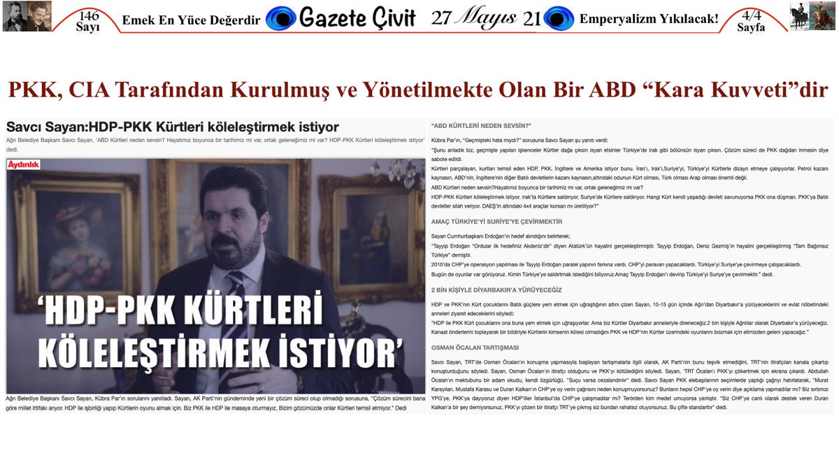 Gazete Çivit
Sayı.146  27.05.21

Çöplerin Yalanlarının Bini Bir Para
ABD Emperyalizmi Türkiye'ye Karşı Savaşıyor
#Covid_19 #saglik #AKP #GazeteÇivit #Erdoğan #Bitki #flora #SuleymanSoylu #Milli #Turkish #OperasyonFaresiSedat #BirSüleymanYeter #15TemmuzRuhuyla #DevletBahceli