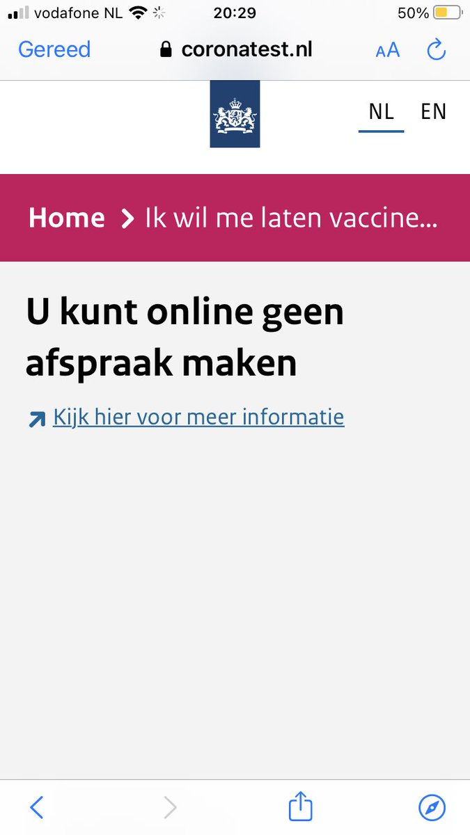 JaapGerkes's tweet photo. @hugodejonge Dit is gewoon niet waar, ik ben van ‘71, wil me asap laten vaccineren maar de overheid is het kennelijk niet eens met de minister https://t.co/mEaMKKlwzf