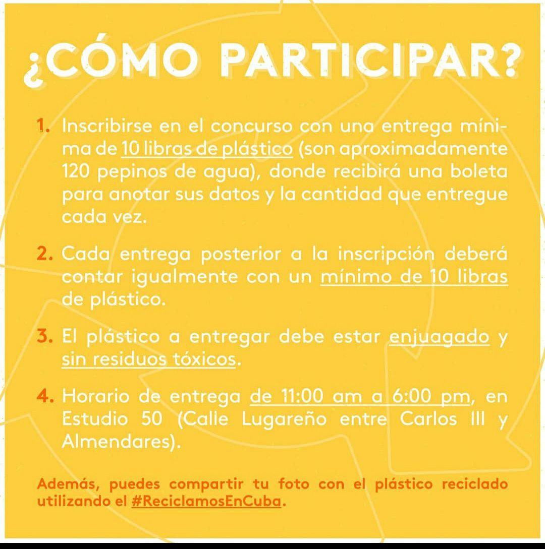 ArtecorteCuba's tweet photo. Concurso: 4 viernes de reciclaje en La Habana. ♻️ (1/2) https://t.co/uApRDRnizS