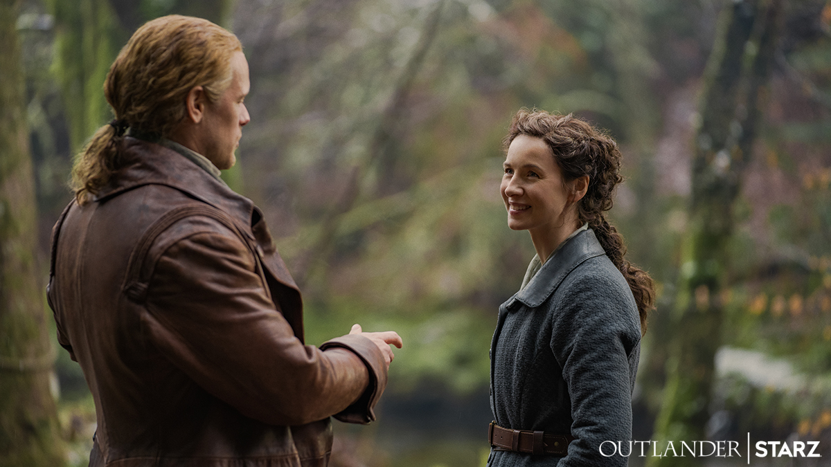 Outlander_STARZ's tweet photo. Oh just thanking the #Outlander and TV gods for @caitrionambalfe and @SamHeughan. How's your day going? https://t.co/O0by8OJbFv