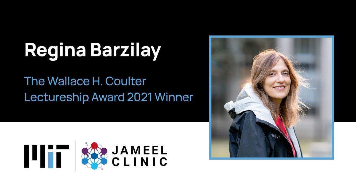 Congrats to Regina Barzilay, Jameel Clinic AI Faculty Lead, on winning the The Wallace H. Coulter Lectureship Award. This award recognizes an individual who has made an impact on education, practice, research in lab medicine or patient care. Read more: aacc.org/community/meri…