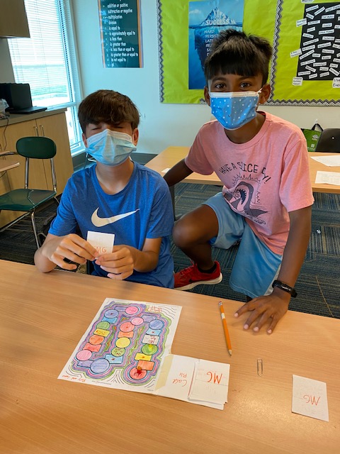 GreensboroDay's tweet image. Fifth Graders created board games, focusing on math concepts that they learned this year. They designed the game, developed the rules, questions, and directions. #gdsbengals #constructivecontributors