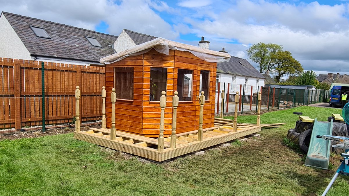 On a wet day the boys have done extremely well setting the decking frame level, install the handrail posts, skirts for the decking and the start of the decking itself. Weather permitting they will finish the deck and handrail next week. <a href="/skillsdevscot/">Skills Development Scotland</a> <a href="/1959Bath/">Archie Bathgate</a> <a href="/InverarityPS/">Inverarity Primary School</a>