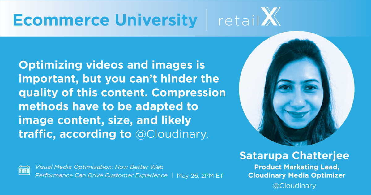 retailXofficial's tweet photo. What tools do you use to ensure quality and compression of your visual web assets?
Via @cloudinary
#EcommerceUniveristy #retailX #digitalfutureofretail #retail https://t.co/8Gwvq2tRWB