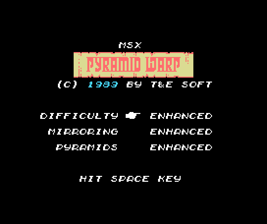 ArnaudDeKlerk's tweet photo. Pyramid Warp Enhanced+ by @NestorSancho
Play the Enhanced+ version of Pyramid Warp with music by @bitcaffe & GFX by @nenefranz here:
https://t.co/5g1heWiprc
#MSX #8BIT https://t.co/tMagwFjDAS