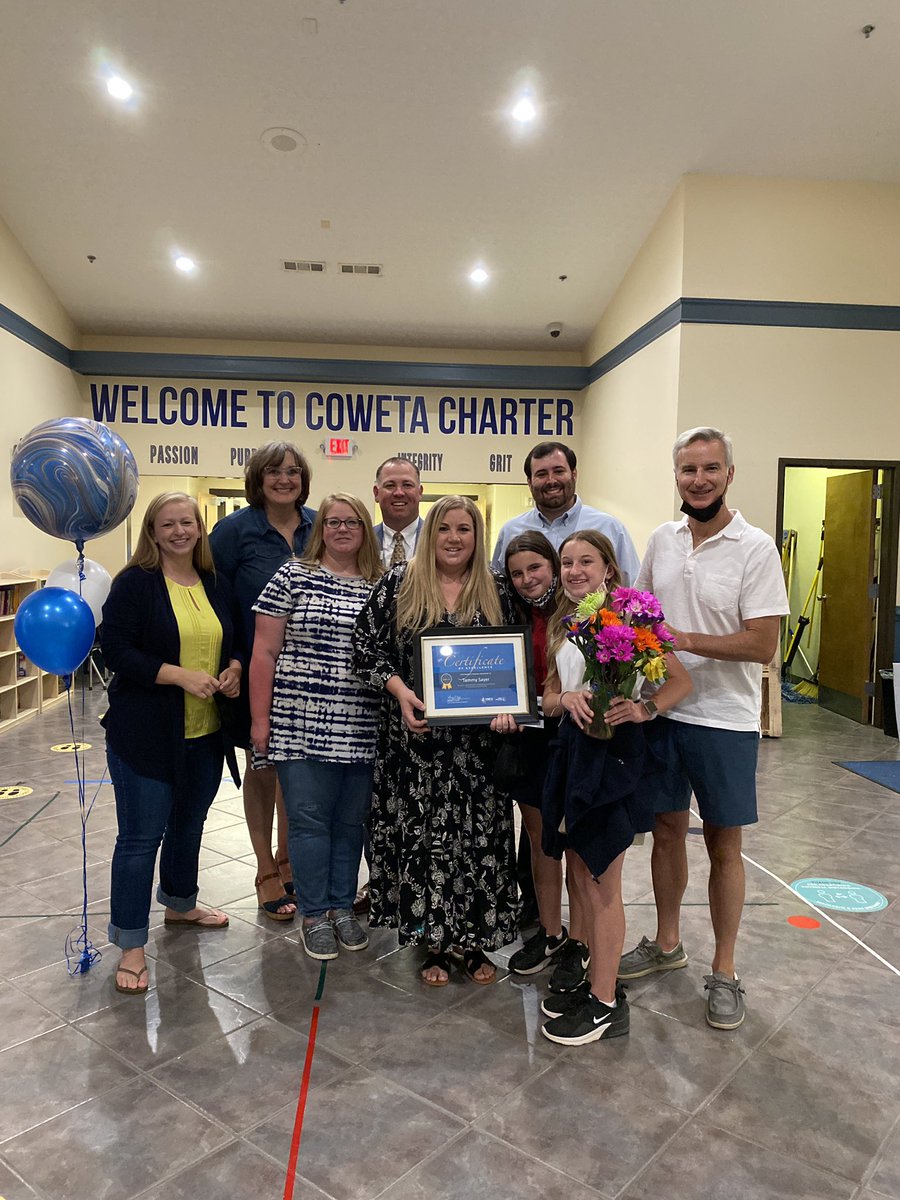 CowetaCharter's tweet photo. Congratulations to Mrs. Sewell and Coach Will as our Teachers of the year and Mrs. Sayer as our Award of Excellence recipient! Thank you for all your hard work this year! https://t.co/Gz52KNICyp