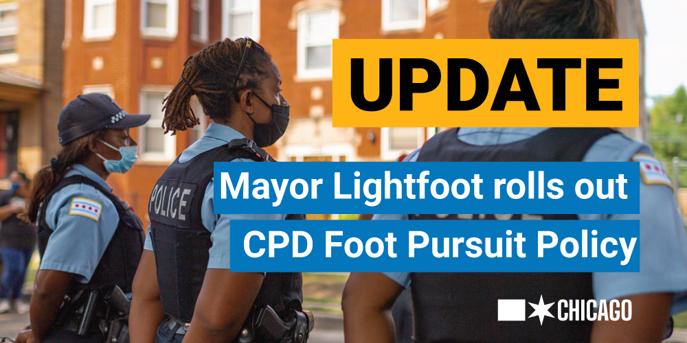 mayorlightfoot's tweet image. This is a first for the City. The important parameters outlined in this policy will not only protect our officers, the public and potential suspects during foot pursuits, but it also serves as a step forward in our mission to modernize and reform the Chicago Police Department.