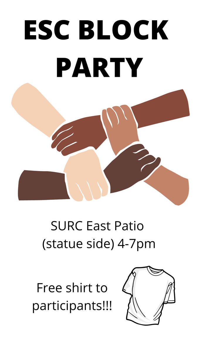 ASCWU_Pres's tweet photo. Today! At 4pm is the annual Equity &amp; Services Council Block Party! Come meet all of our amazing organizations. https://t.co/FXzUMudn4n