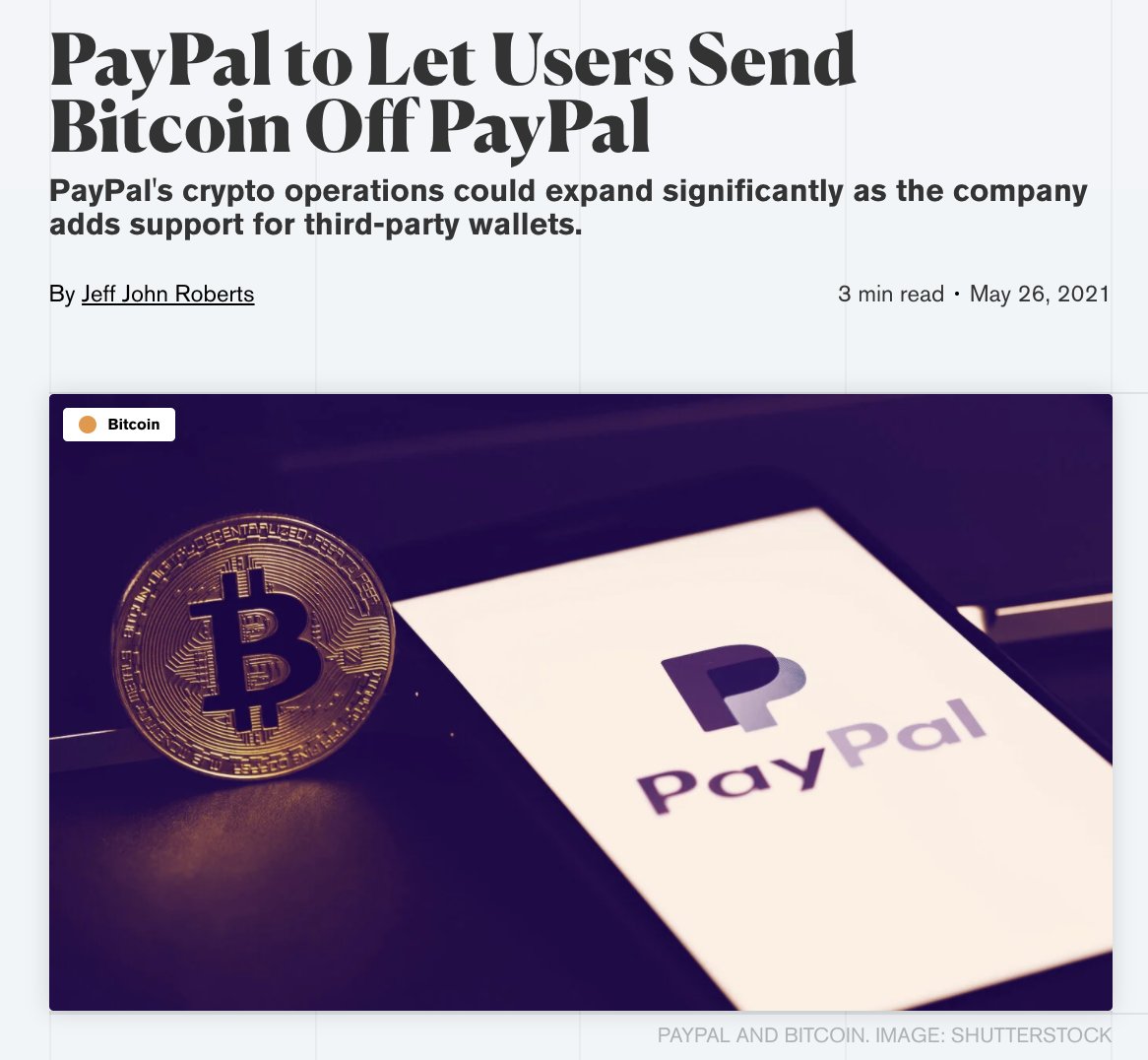bneiluj's tweet photo. That's pretty big...  crypto on-ramps and off-ramps from Paypal 👀 https://t.co/tmvpHbqa6j