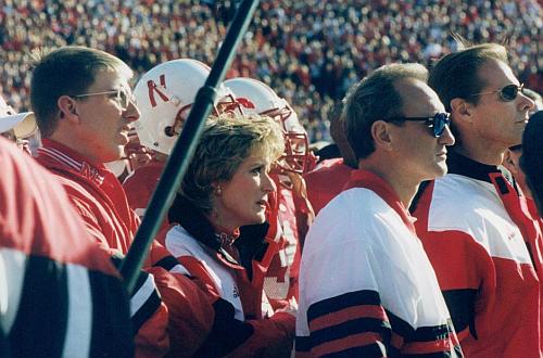 Huskers's tweet photo. After serving Husker Nation for 42 years, Pat Logsdon, our Deputy Athletic Director-SWA, will officially retire August 2nd.

Congratulations on an incredible tenure Pat, we can't thank you enough for everything you did for Nebraska Athletics!

#GBRAlways | https://t.co/tDrH3lGDmI https://t.co/LGc3Eud8vJ