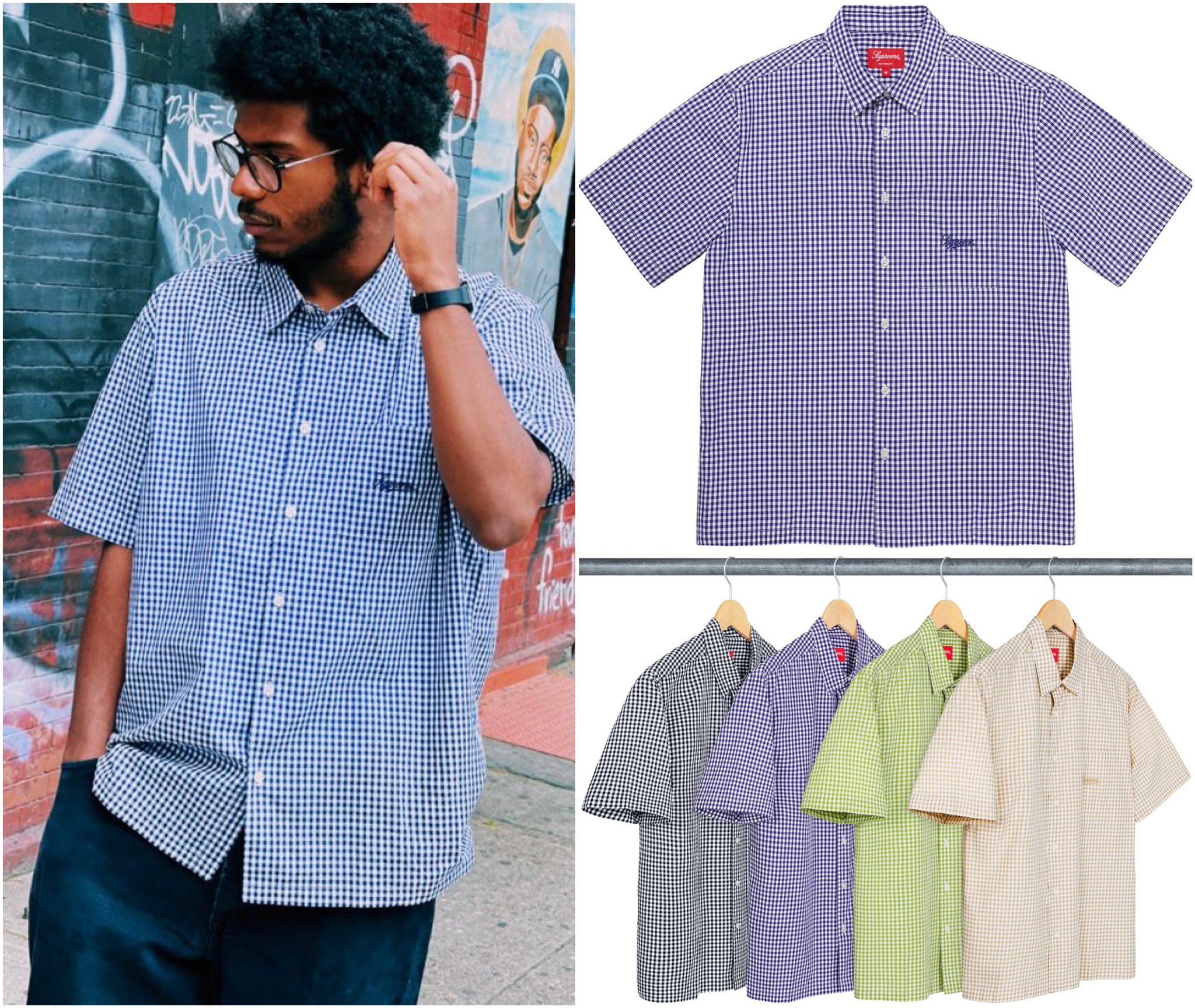 supreme gingham s/s shirt - シャツ