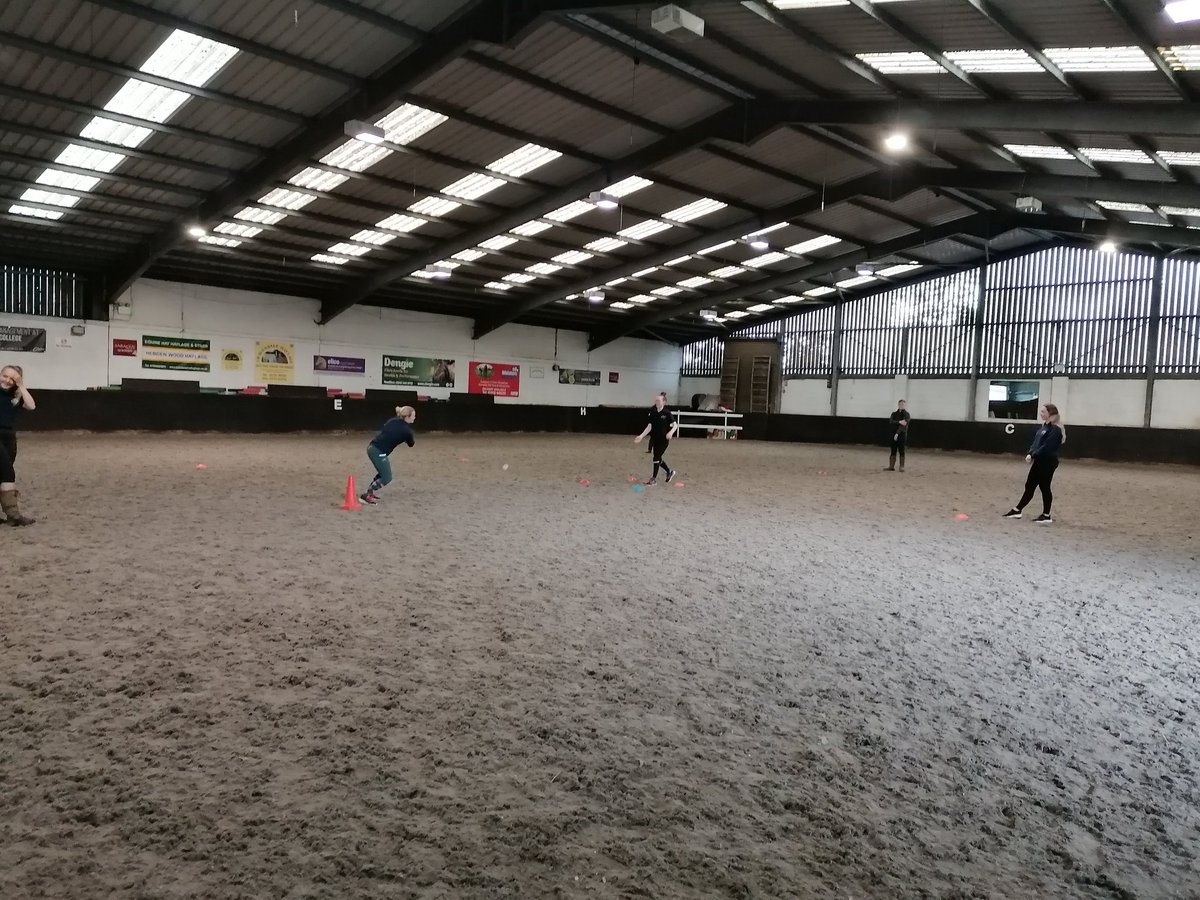 Penny__Ralph's tweet photo. A bit of fun this afternoon at @cravencollege L3 equine students had a game of rounders, to celebrate completion of their assessments. Seriously competitive behaviour was witnessed 😂 (mostly from staff tbh) @LindseyWSC how about an inter-college league next year if covid allows? https://t.co/5QviBmuTaf