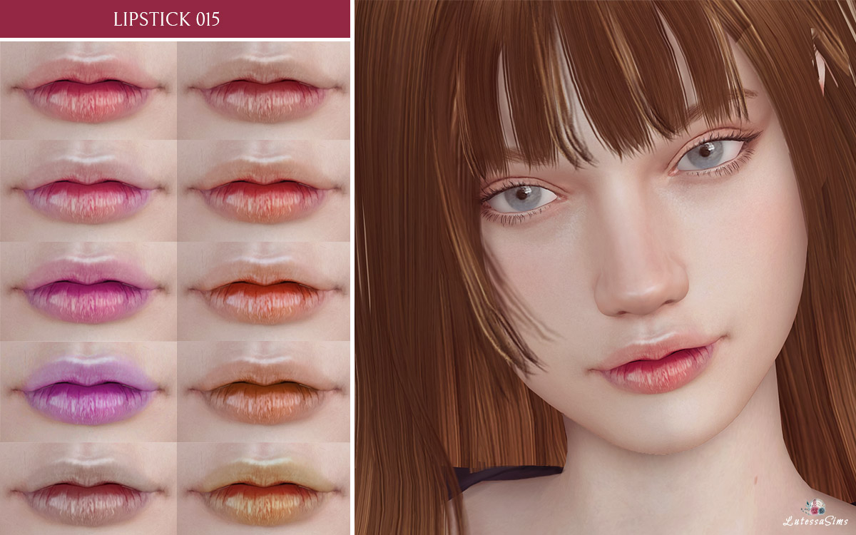 New glossy lipstick for female Download: lutessasims.com/2021/05/lipsti… #Sims4Cc #ts4cc #thesims4cc