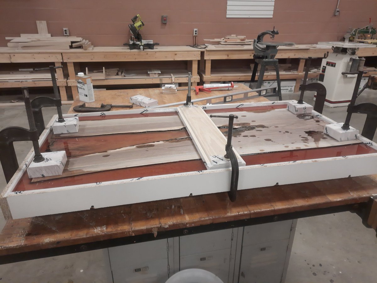 We poured another resin table today. This will be on sale in our school store.