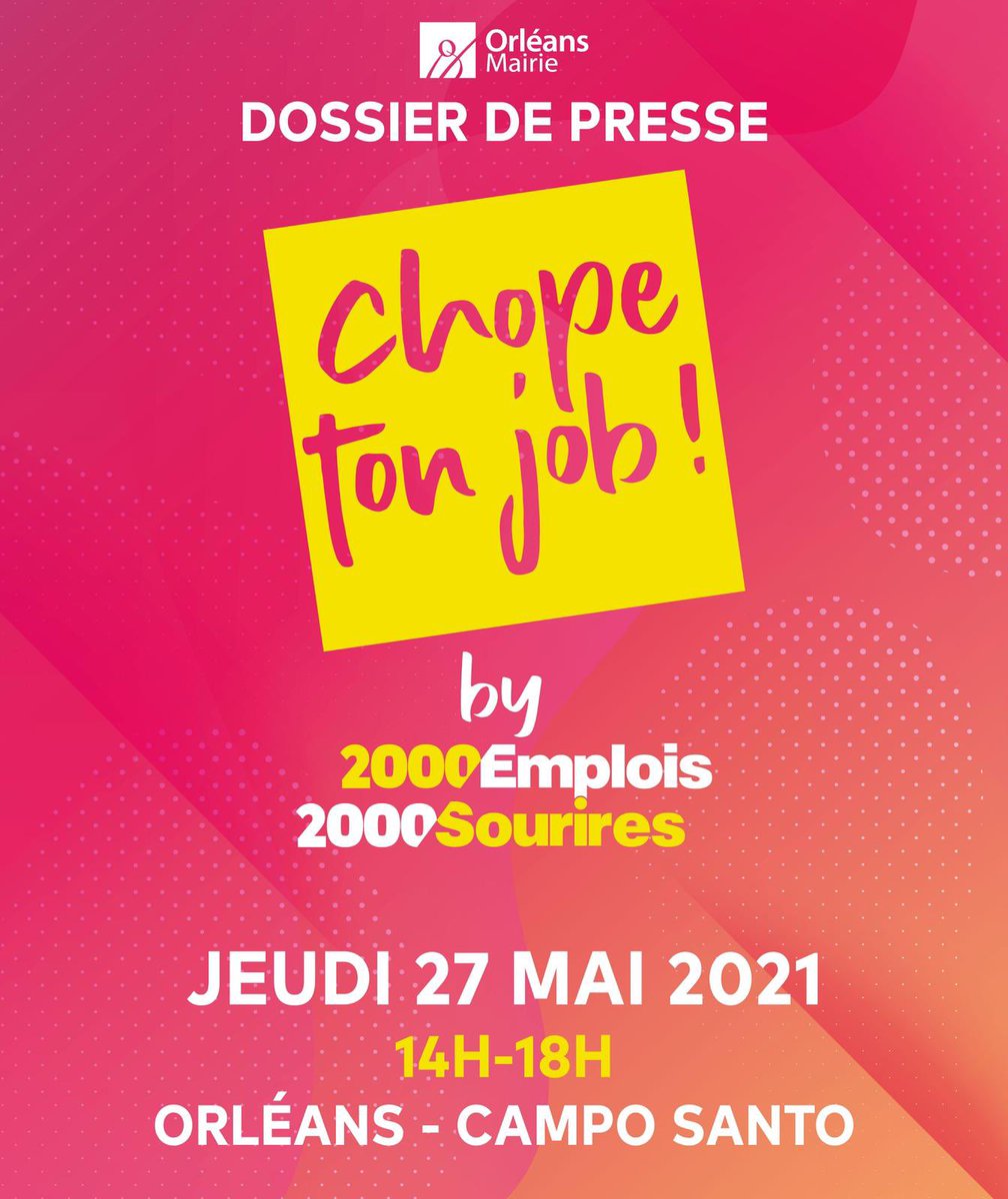 Vos prévisions pour demain :
🌞 Grand Soleil sur Orleans, notre Team présente de 14h à 18h au Campo Santo pour ton job d’été.

Nous serons présents pour vous permettre d’accéder à 2000 offres calibrées jeunes, 5000 offres toutes catégories confondues. 
RDV demain, avec le sourire