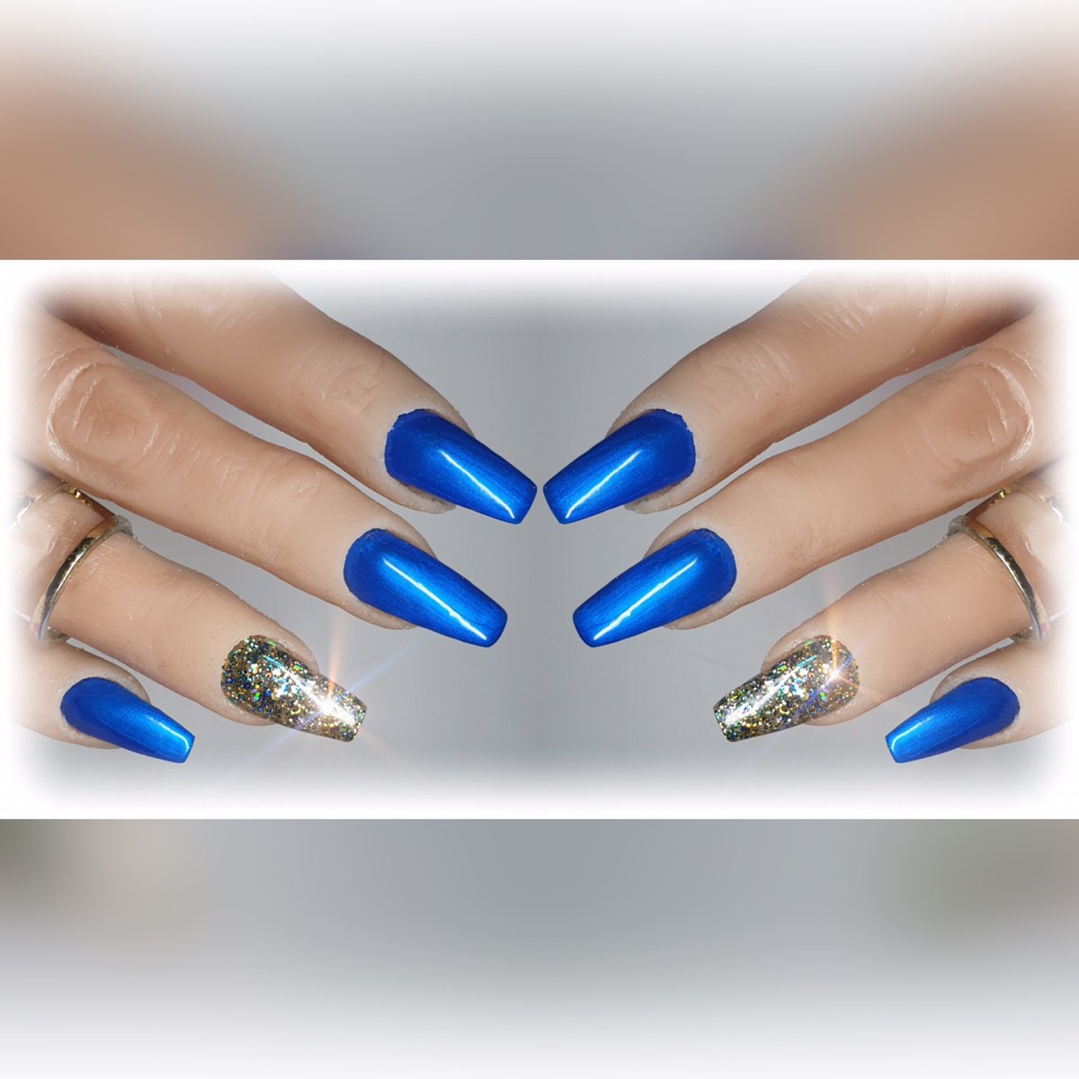 OMG I got so excited painting these as I forgot just how gob smackingly gorgeous  Andromeda bit.ly/3wzjVcF &amp; Dragonfly
THE most stunningly bright metallic blue &amp; Dragonfly is just😍
#gelnails #blue #glitter #sparkle #glitternails #bling #defianze
