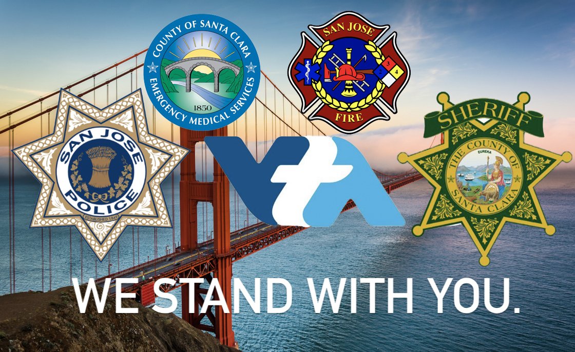 SFPD's tweet image. (1/3) We are deeply saddened to hear that our neighbors in San Jose are the latest to experience the senseless loss of life in yet another mass shooting. Words cannot accurately express the grief that we feel for everyone affected by this tragic event.