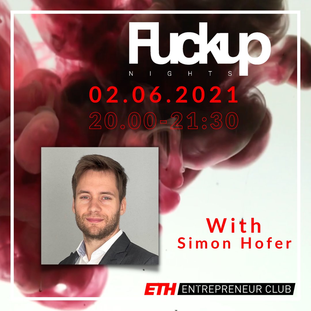 We are thrilled to present you our first speaker of this year’s F*ckUp Night Simon Hofer. 🚀

He is the Co-Founder and CEO of the Rockethub startup @careerlunch 
Join us for free: entrepreneur-club.org/events/fun/
#Entrepreneurship #fuckupnights #events