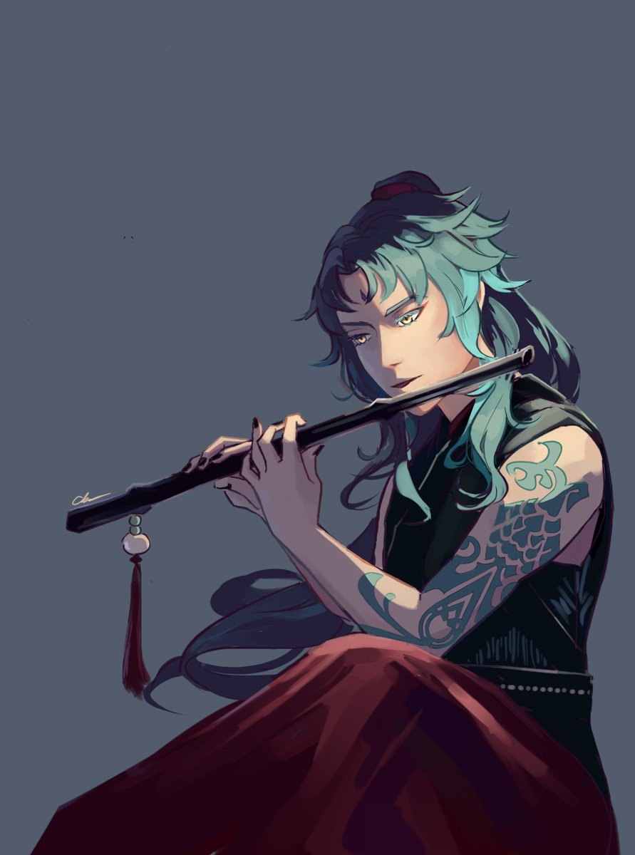 「what if xiao played the demon flute 😳 」chelswels 🌼のイラスト