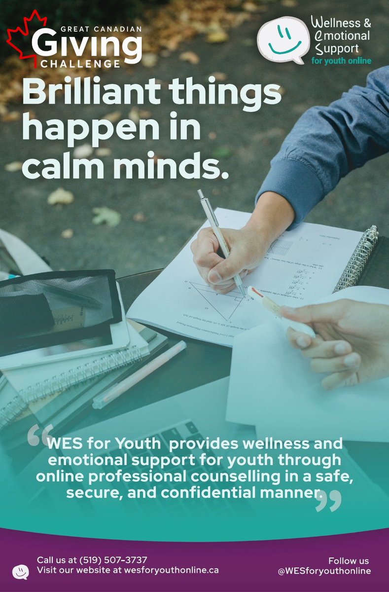 The Great Canadian Giving Challenge is back! Every $1 donated to WES for Youth Online via our CanadaHelps page during the month of June, earns us the chance to win the $20,000 grand prize. canadahelps.org/en/charities/w…