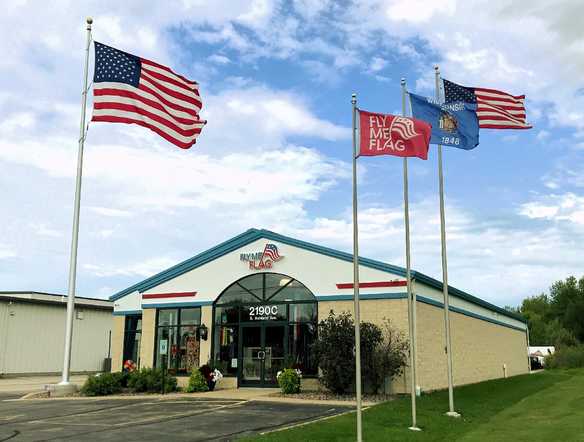 flymeflag's tweet photo. Have you visited our newly-renovated store? We offer a true #flagpole showroom and the largest selection of #flags in #Wisconsin. Trust @flymeflag for all your #flag and flagpole needs! https://t.co/L8Nr8QHE8u