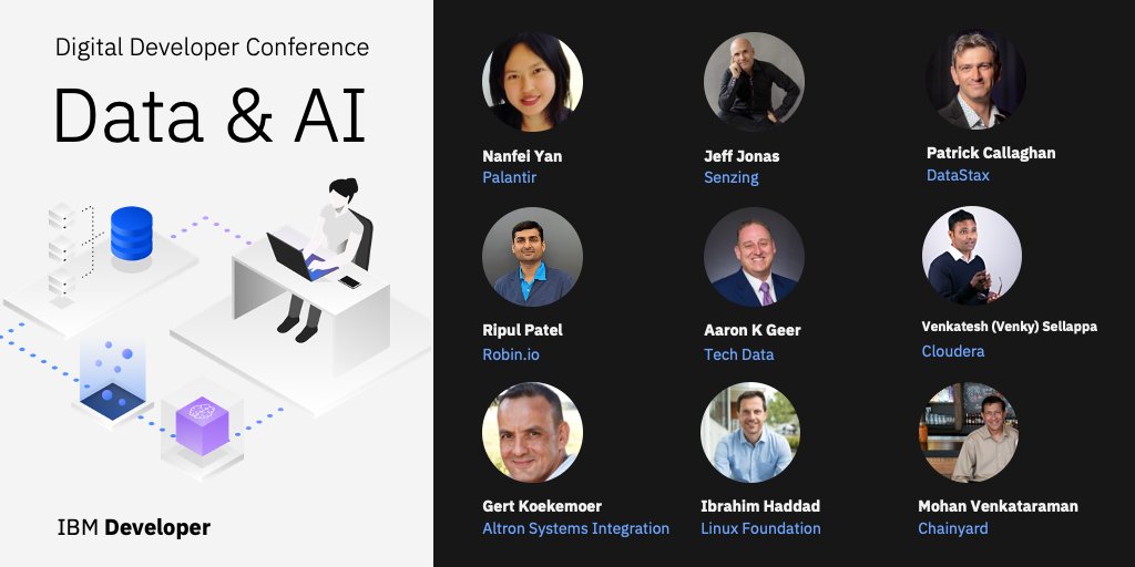 Our valued build partners are presenting at the upcoming Data &amp; AI Digital Developer Conference on June 8th. We are proud to showcase their solutions built on <a href="/IBM/">IBM</a> #hybridcloud &amp; #ai technology &amp; would like to invite you to register!

developer.ibm.com/conferences/di…

<a href="/rwlord/">Bob Lord</a> <a href="/wtejada223/">Willie Tejada</a>