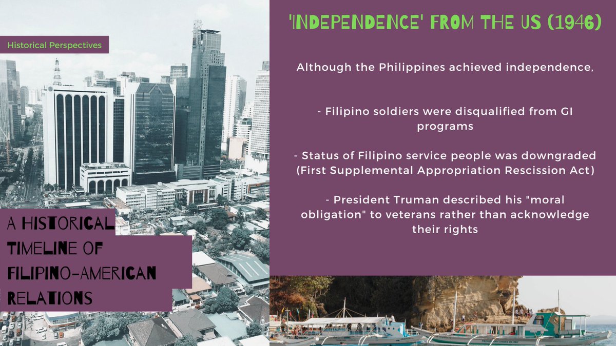 Happy #AAPIHeritageMonth! It is important to unravel the historical context of Filipino-American relations in order to understand the experiences of many #Filipino #migrant workers today. Swipe to learn more! 2/2