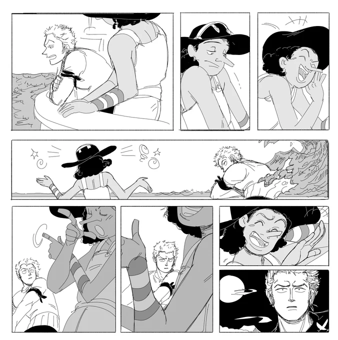 "It's the coward's way out."
"... Well, you know me!"
When you accidentally learn/unload too much about/onto your crewmate, but it all works out. Set between Water 7 and Thriller Bark. 