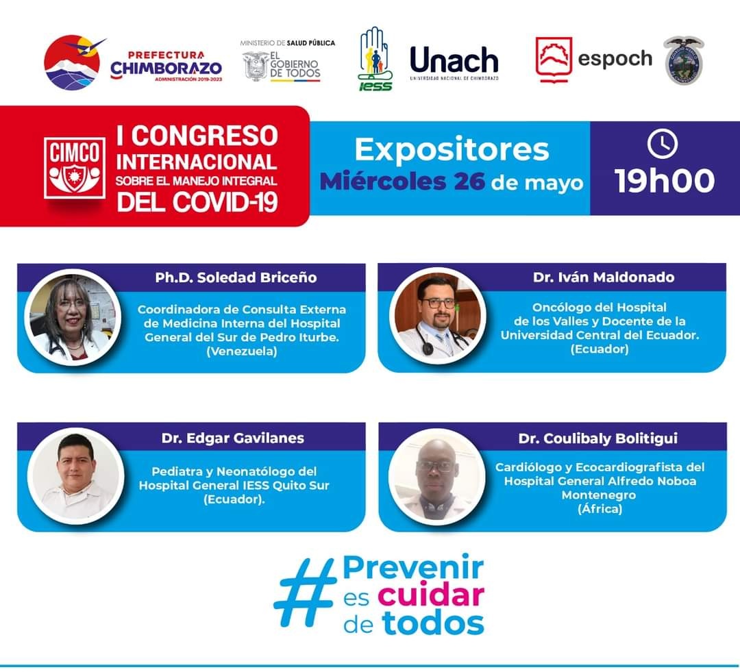 RedEnf_Ecuador's tweet photo. ⭕ Hoy 19H00 3er día de EL "I CONGRESO INTERNACIONAL SOBRE EL MANEJO INTEGRAL DEL COVID-19"

¡Juntos saldremos adelante!
 Te presentamos los ponentes del tercer día de capacitación 👇👇
Registro en la pagina inscripción:
https://t.co/jytImxIrt7

#RUNEEE 💪👌🇪🇨 https://t.co/WkGhCDP2Kb