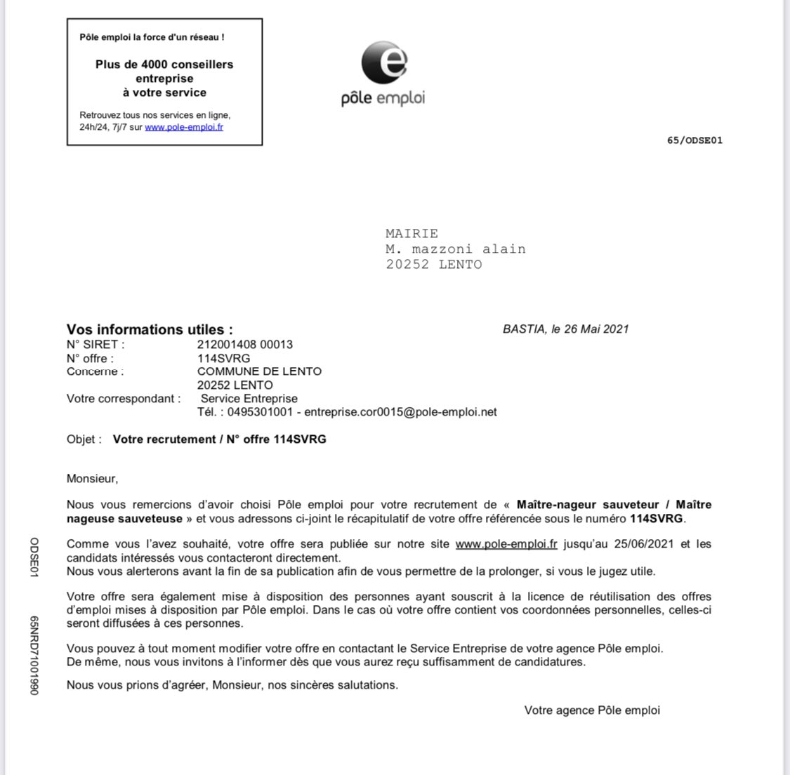 GaspariJean's tweet photo. La mairie de Lento recrute. Hébergement pris en charge. Nous contacter. https://t.co/ig7i6OsRzZ