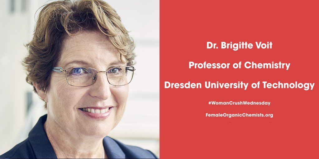 FemOrgChem's tweet image. Happy #WomanCrushWednesday to this week's crush, Dr. Brigitte Voit!