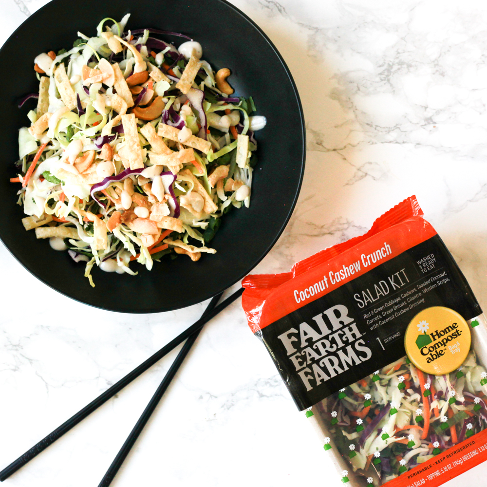 FairEarthFarms's tweet photo. The dreamy #Vegan friendly salad you've been searching for! 💚 Our Coconut Cashew Crunch is as tasty as it sounds 😍
#compostable #healthy https://t.co/OT0YDh2xoP