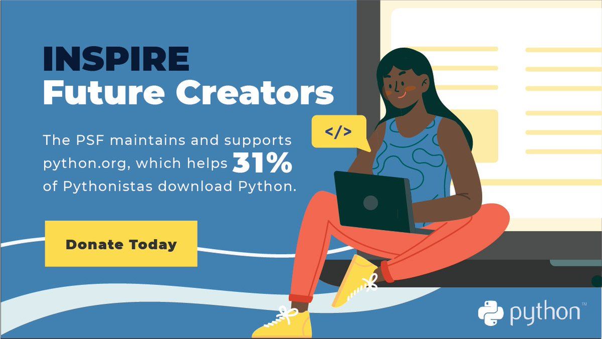 RT <a href="/ThePSF/">Python Software Foundation</a>:

We have awarded &gt;651 PyCon scholarships &amp; travel grants to under-represented Pythonistas over the past 2 decades. If you're able, please consider donating to the #PSFSpringFundraiser by June 12th.

buff.ly/3uodOXs