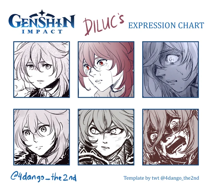 [Genshin Expressions Challenge]
Just felt like compiling my expression drawings nicely so lol

Template in the reply, feel free to use!
#GenshinExpressionsChallenge 