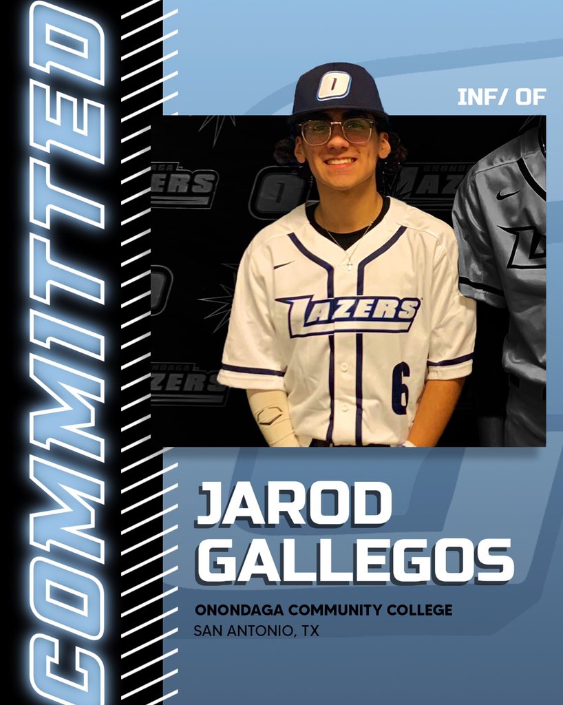 Time to introduce the newest members of our team! Our first #Commit is Jarod Gallegos from <a href="/baseball_occ/">OCC Lazers Baseball</a> Welcome Jarod!